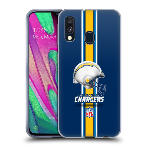 NFL Los Angeles Chargers Logo Helmet Soft Gel Case for Samsung Galaxy A40 (2019)
