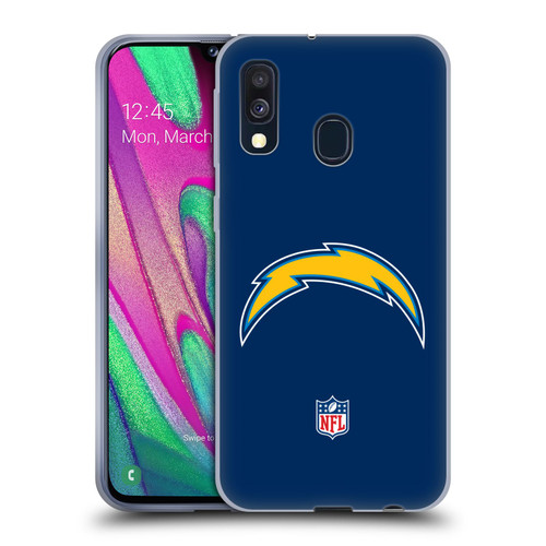 NFL Los Angeles Chargers Logo Plain Soft Gel Case for Samsung Galaxy A40 (2019)