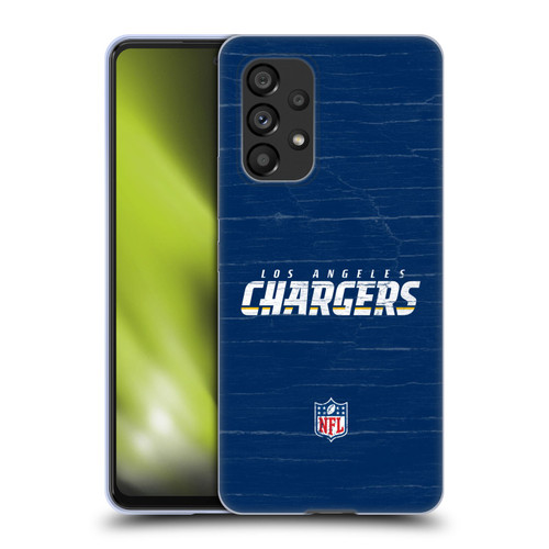 NFL Los Angeles Chargers Logo Distressed Look Soft Gel Case for Samsung Galaxy A53 5G (2022)