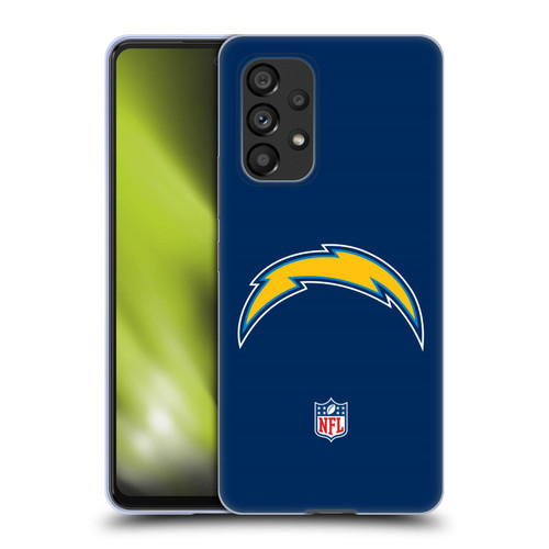 NFL Los Angeles Chargers Logo Plain Soft Gel Case for Samsung Galaxy A53 5G (2022)