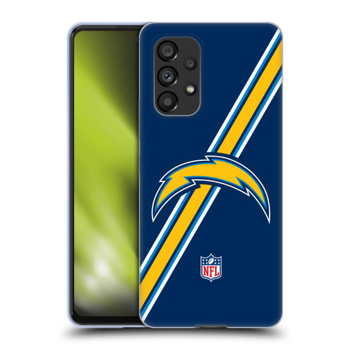 NFL Los Angeles Chargers Logo Stripes Soft Gel Case for Samsung Galaxy A53 5G (2022)
