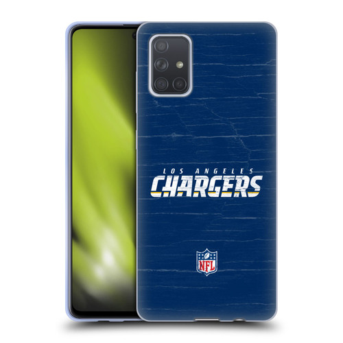 NFL Los Angeles Chargers Logo Distressed Look Soft Gel Case for Samsung Galaxy A71 (2019)