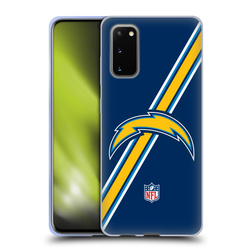 NFL Los Angeles Chargers Logo Stripes Soft Gel Case for Samsung Galaxy S20 / S20 5G