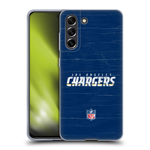 NFL Los Angeles Chargers Logo Distressed Look Soft Gel Case for Samsung Galaxy S21 FE 5G