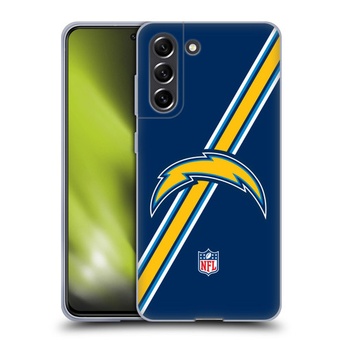 NFL Los Angeles Chargers Logo Stripes Soft Gel Case for Samsung Galaxy S21 FE 5G