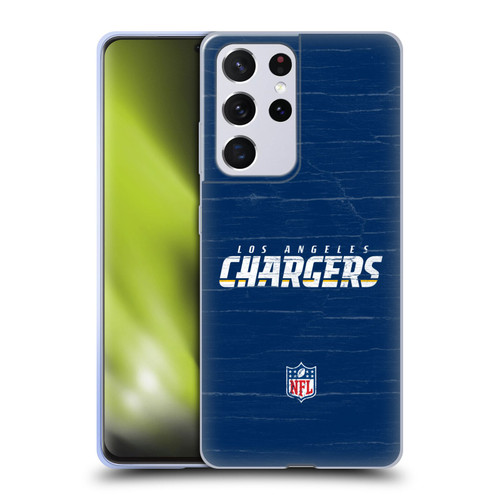 NFL Los Angeles Chargers Logo Distressed Look Soft Gel Case for Samsung Galaxy S21 Ultra 5G
