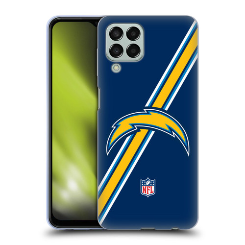 NFL Los Angeles Chargers Logo Stripes Soft Gel Case for Samsung Galaxy M33 (2022)
