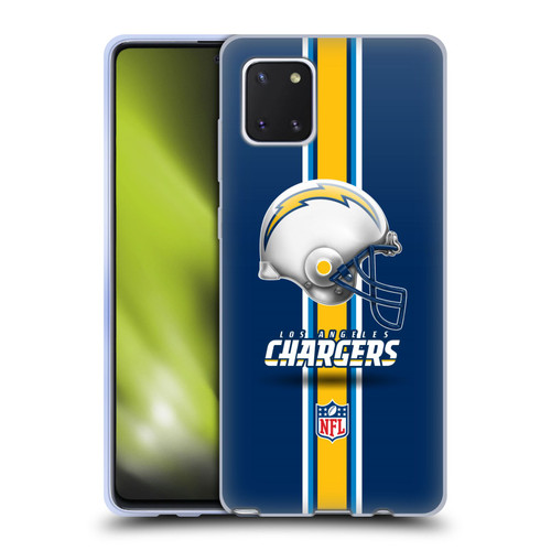 NFL Los Angeles Chargers Logo Helmet Soft Gel Case for Samsung Galaxy Note10 Lite