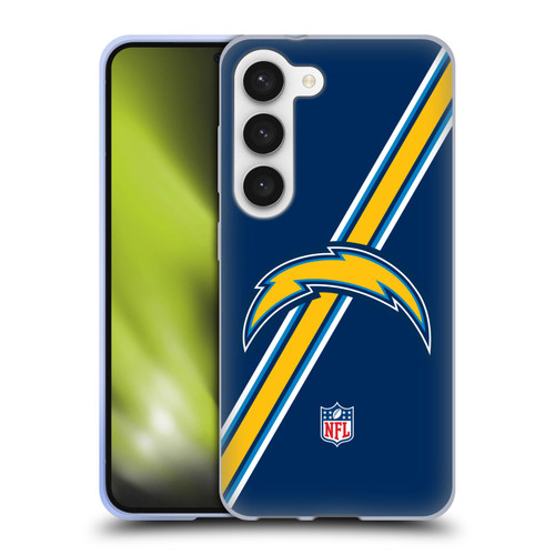 NFL Los Angeles Chargers Logo Stripes Soft Gel Case for Samsung Galaxy S23 5G