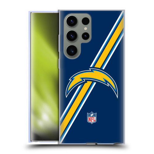 NFL Los Angeles Chargers Logo Stripes Soft Gel Case for Samsung Galaxy S23 Ultra 5G