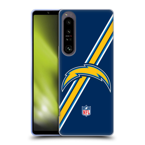 NFL Los Angeles Chargers Logo Stripes Soft Gel Case for Sony Xperia 1 IV