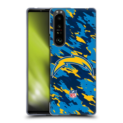 NFL Los Angeles Chargers Logo Camou Soft Gel Case for Sony Xperia 1 III