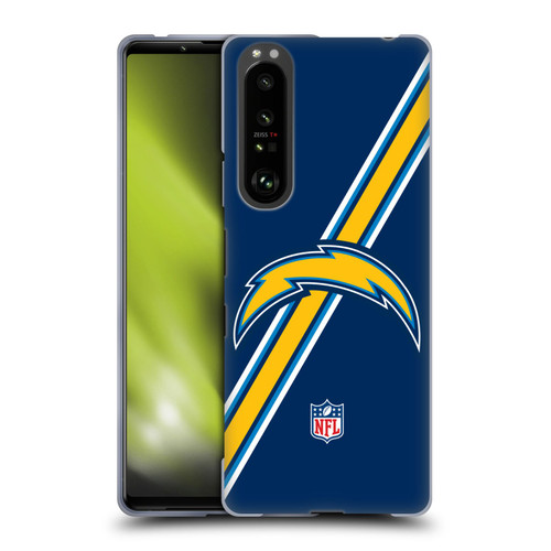 NFL Los Angeles Chargers Logo Stripes Soft Gel Case for Sony Xperia 1 III