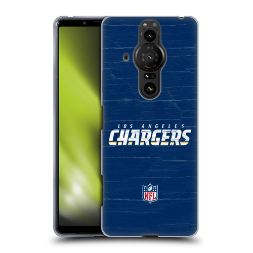 NFL Los Angeles Chargers Logo Distressed Look Soft Gel Case for Sony Xperia Pro-I