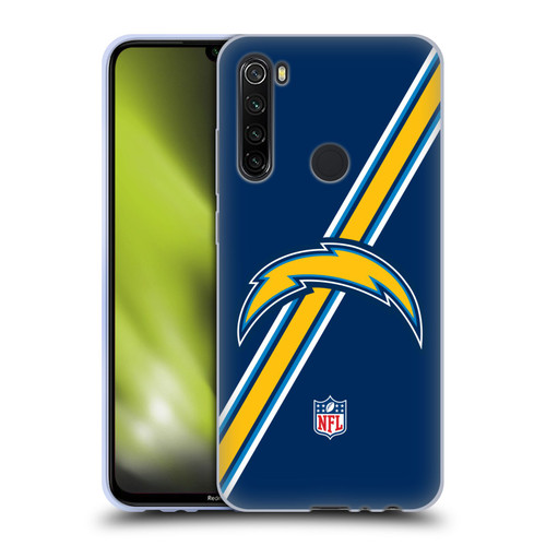 NFL Los Angeles Chargers Logo Stripes Soft Gel Case for Xiaomi Redmi Note 8T