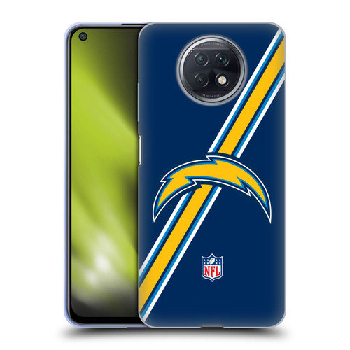 NFL Los Angeles Chargers Logo Stripes Soft Gel Case for Xiaomi Redmi Note 9T 5G