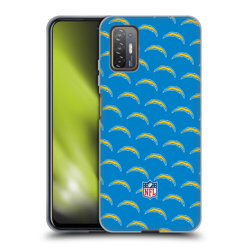 NFL Los Angeles Chargers Artwork Patterns Soft Gel Case for HTC Desire 21 Pro 5G