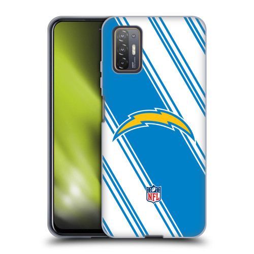 NFL Los Angeles Chargers Artwork Stripes Soft Gel Case for HTC Desire 21 Pro 5G