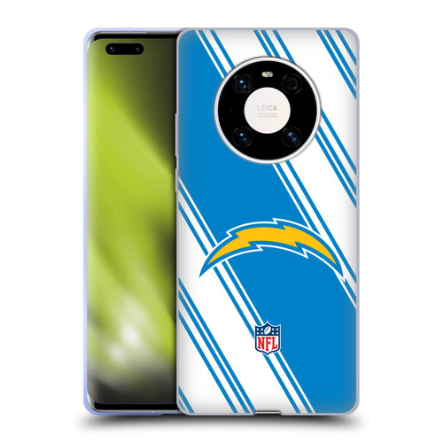 NFL Los Angeles Chargers Artwork Stripes Soft Gel Case for Huawei Mate 40 Pro 5G