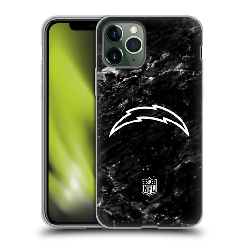 NFL Los Angeles Chargers Artwork Marble Soft Gel Case for Apple iPhone 11 Pro