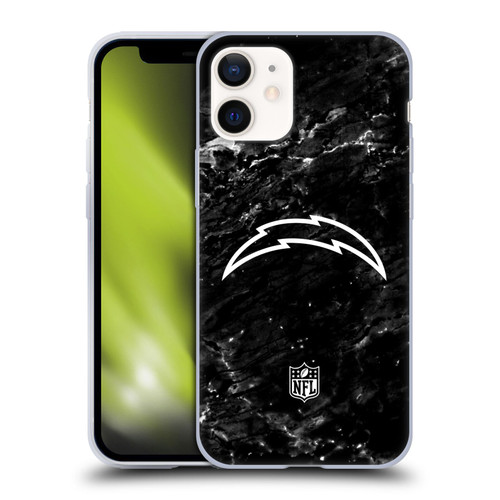 NFL Los Angeles Chargers Artwork Marble Soft Gel Case for Apple iPhone 12 Mini