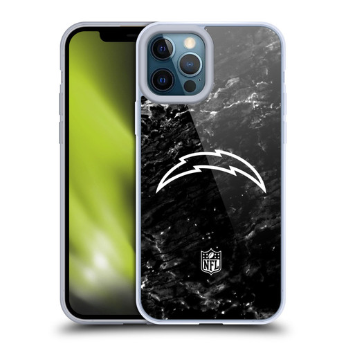 NFL Los Angeles Chargers Artwork Marble Soft Gel Case for Apple iPhone 12 Pro Max