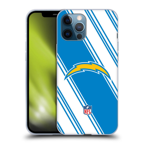 NFL Los Angeles Chargers Artwork Stripes Soft Gel Case for Apple iPhone 12 Pro Max