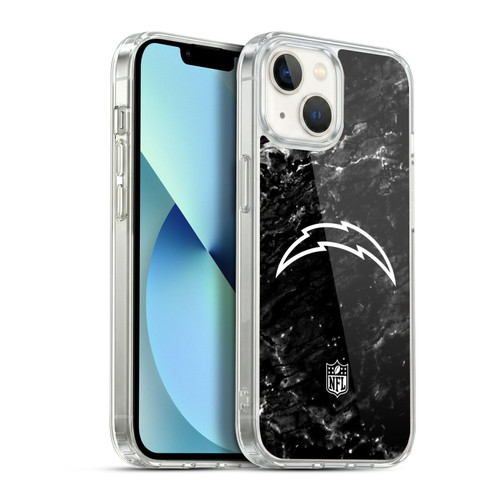 NFL Los Angeles Chargers Artwork Marble Soft Gel Case for Apple iPhone 13