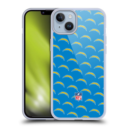 NFL Los Angeles Chargers Artwork Patterns Soft Gel Case for Apple iPhone 14 Plus
