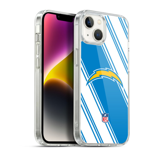 NFL Los Angeles Chargers Artwork Stripes Soft Gel Case for Apple iPhone 14 Plus & MagSafe