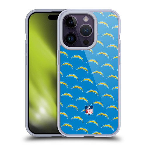 NFL Los Angeles Chargers Artwork Patterns Soft Gel Case for Apple iPhone 14 Pro