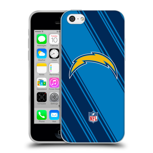 NFL Los Angeles Chargers Artwork Stripes Soft Gel Case for Apple iPhone 5c