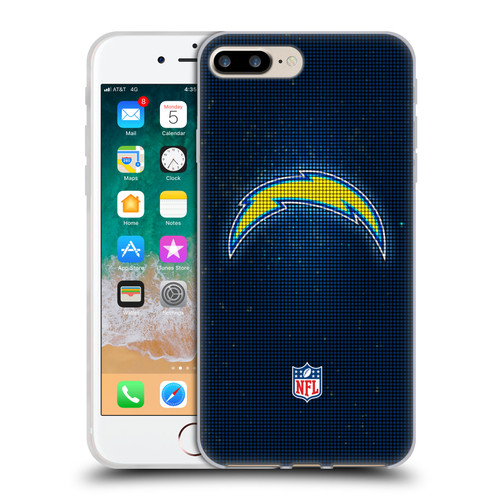 NFL Los Angeles Chargers Artwork LED Soft Gel Case for Apple iPhone 7 Plus / iPhone 8 Plus