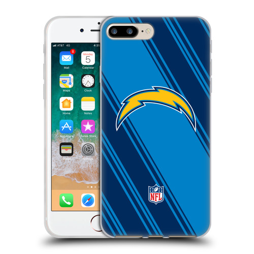 NFL Los Angeles Chargers Artwork Stripes Soft Gel Case for Apple iPhone 7 Plus / iPhone 8 Plus