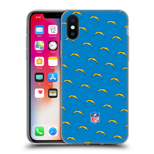NFL Los Angeles Chargers Artwork Patterns Soft Gel Case for Apple iPhone X / iPhone XS