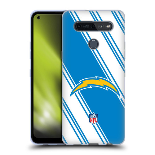 NFL Los Angeles Chargers Artwork Stripes Soft Gel Case for LG K51S