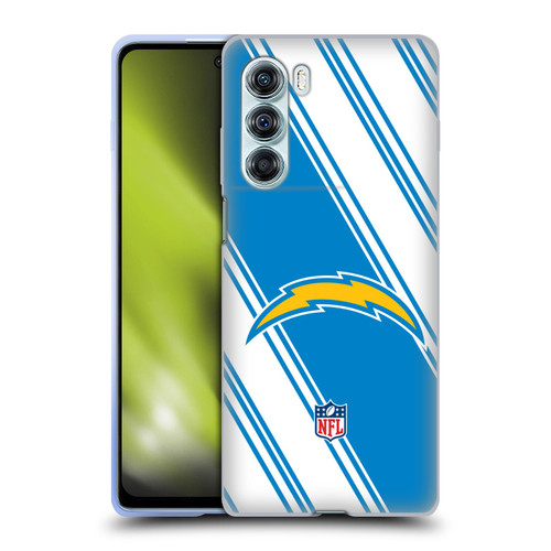 NFL Los Angeles Chargers Artwork Stripes Soft Gel Case for Motorola Edge S30 / Moto G200 5G