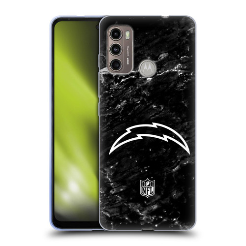 NFL Los Angeles Chargers Artwork Marble Soft Gel Case for Motorola Moto G60 / Moto G40 Fusion