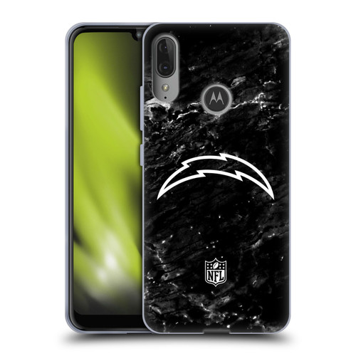 NFL Los Angeles Chargers Artwork Marble Soft Gel Case for Motorola Moto E6 Plus