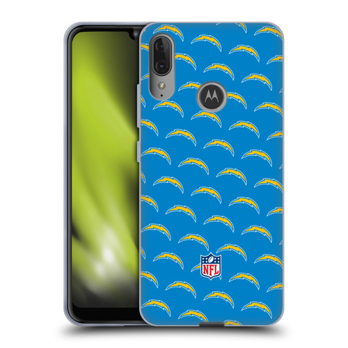 NFL Los Angeles Chargers Artwork Patterns Soft Gel Case for Motorola Moto E6 Plus