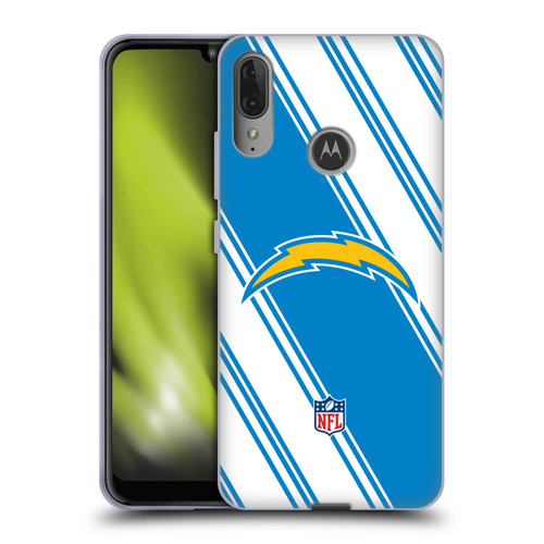 NFL Los Angeles Chargers Artwork Stripes Soft Gel Case for Motorola Moto E6 Plus