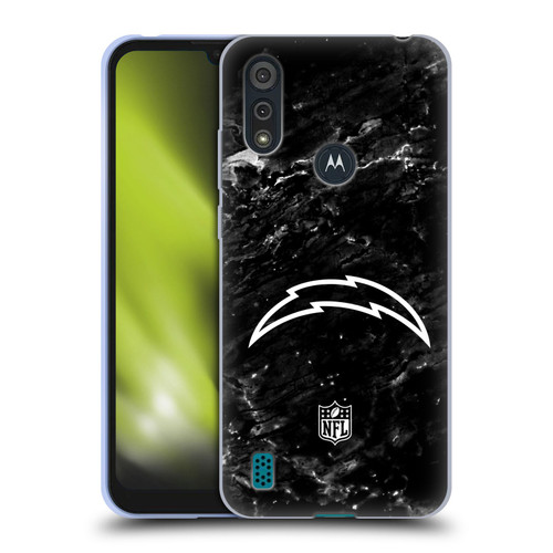 NFL Los Angeles Chargers Artwork Marble Soft Gel Case for Motorola Moto E6s (2020)