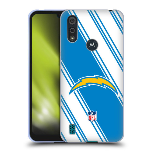 NFL Los Angeles Chargers Artwork Stripes Soft Gel Case for Motorola Moto E6s (2020)