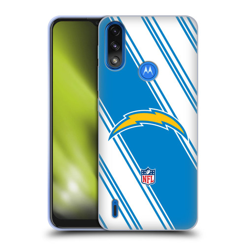NFL Los Angeles Chargers Artwork Stripes Soft Gel Case for Motorola Moto E7 Power / Moto E7i Power