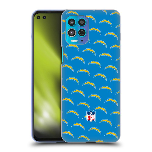 NFL Los Angeles Chargers Artwork Patterns Soft Gel Case for Motorola Moto G100