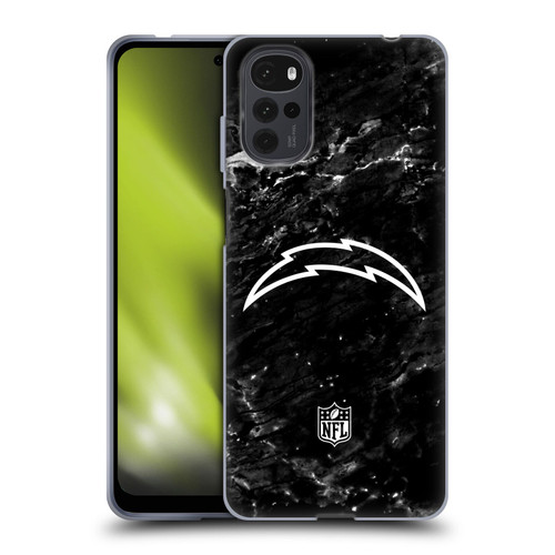 NFL Los Angeles Chargers Artwork Marble Soft Gel Case for Motorola Moto G22