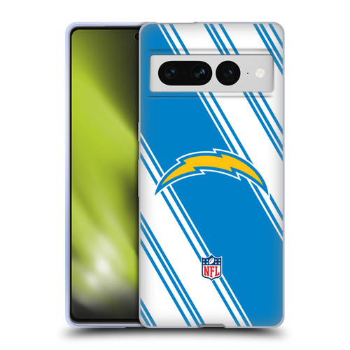 NFL Los Angeles Chargers Artwork Stripes Soft Gel Case for Google Pixel 7 Pro