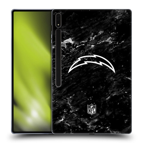 NFL Los Angeles Chargers Artwork Marble Soft Gel Case for Samsung Galaxy Tab S8 Ultra