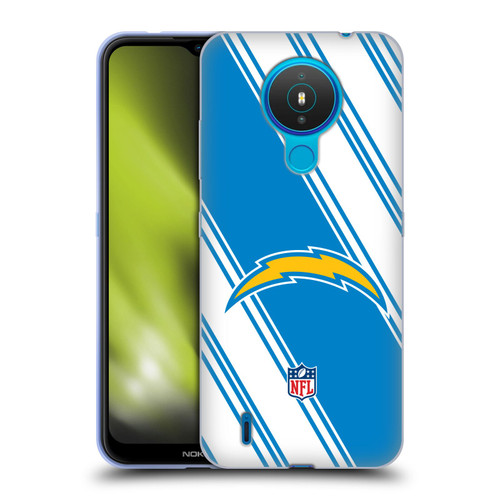 NFL Los Angeles Chargers Artwork Stripes Soft Gel Case for Nokia 1.4