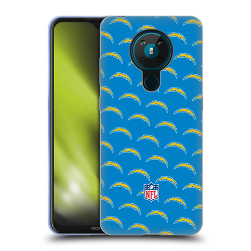NFL Los Angeles Chargers Artwork Patterns Soft Gel Case for Nokia 5.3